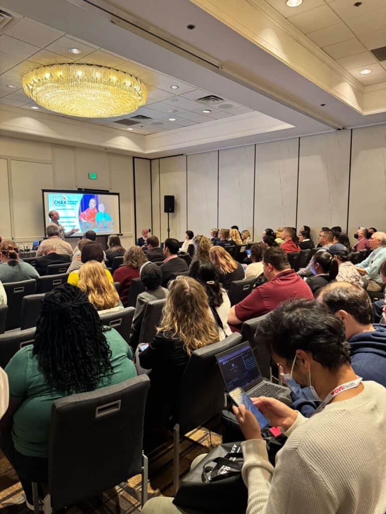 A crowded conference room filled with attendees for Chad's talk at CSUN.