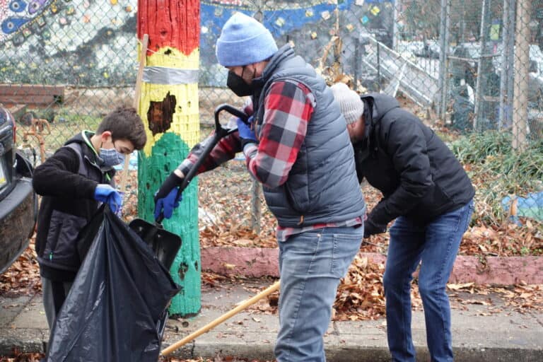 Tamman co-founder Mike Mangos and son clean up the streets of Philadelphia.