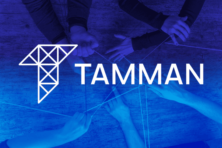 Tamman Logo on Hands Holding String
